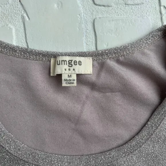 UMGEE Champagne Sparkle Short Sleeve Gold Stud Shirt Dress -sz M - Picture 4 of 6